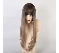 HBYLEE -Wig for cosplay Pelucas sintéticas con flequillo pelucas largas rectas azul púrpura pelucas de cabello natural para mujer Cosplay pelucas de fibra resistente al calor Lc169-5