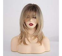 HBYLEE -Wig for cosplay Pelucas sintéticas largas con flequillo mezclado rubio marrón ondulado pelucas para mujeres blancas Cosplay pelucas de fibra resistente al calor Lc242-1