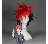 HBYLEE -Wig for cosplay Shokugeki No Soma Yukihira Souma Cosplay Wig Men Boys 30 cm Blue Red Mix Short Straight Heat Resistant Synthetic Hair Wig