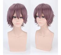 HBYLEE - Wig for cosplay Short Wavy Red Silver Grey Light Gold Yellow Green Pink Purple Orange White Synthetic Hair Fringe Universal Cosplay Wig + Wig Cap 28