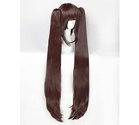 HBYLEE - Wig for cosplay t Vanilla Kawaii Long Ponytail Brown Pink Cosplay Wig Ears Tail Neko Para t Wig