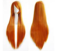 HBYLEE -Wig for cosplay Umi Sonoda Ruka Jabami Yumeko 80 Cm Negro Blanco Rojo Lila Rosa 19 Colores Recto Pelucas Largas Pelucas Sintéticas Cosplay Peluca de Pelo + Gorro de Peluca Nº 18