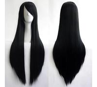 HBYLEE -Wig for cosplay Umi Sonoda Ruka Jabami Yumeko 80 Cm Negro Blanco Rojo Lila Rosa 19 Colores Recto Pelucas Largas Pelucas Sintéticas Cosplay Peluca de Pelo + Gorro de Peluca No.1
