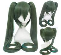 HBYLEE -Wig for cosplay Vocaloid Hatsune Miku Peluca Colas de Caballo Negro Rock Shooter Senbon Zakura Cosplay Peluca Pelo Largo Azul Verde Negro Rosa Plata Pelucas 21