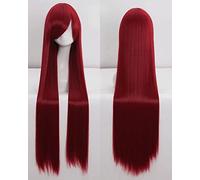 HBYLEE - Wig for cosplay Wig for Carnival Nightlife CluI Party Dress Up Wig Cosplay Wig Universal 100 cm Colour Long Straight Hair Cos Animation High Temperature Wire 099 Colour: Rose Net 022 [1