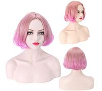HBYLEE -Wig for cosplay Wig for Soft sister daily air bangs lolita grandma gray gradient cos wig pear flower head color:PL-107