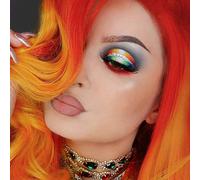 HBYLEE - Wig for cosplay Women's Cosplay Party Wigs for Drag Queen Natural Hairline Body Wave Free Part Heat Resistant Sintético Lace Front Wigs Ombre Red Orange Light Colour