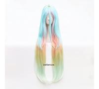 HBYLEE - Wig For No Game No Life Shiro Cosplay Wig Natural 100 cm Long Straight Blue Purple Mix Synthetic Hair for Halloween Party + Crown + Wig Cap One Size onlywig[Color:onlywig]