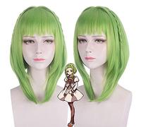 HBYLEE Wig for Perfect for everyday parties -Bound Teenager Hanako-Kun Cos Wig Qifeng Cherry Fake Hair Tender Green Inner Buckle Braid Shape[Color:según planeo]