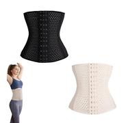 HBYMYDA 2 PCS Waist Trainer Ajustable Corset Reductor Transpirable Fajas Colombianas para Peso Pérdida Estilizar La Cintura para Mujer