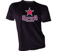 HC CSKA Moscow KHL Russian Professional Hockey Black T-Tshirts Camisetas y Tops Russia tee Black XXL(Small)