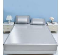 HC&WT Ice Silk - Juego de alfombrillas refrescantes, lavables a máquina con fundas de almohada, diseño de flujo de aire 3D para cama individual, California King, sábana encimera y sábana bajera (gris