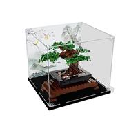 HCAEIOFJ Vitrina acrílica transparente para árbol bonsái de Lego Icons 10281, aplicable para flores de cerezo, caja de exhibición diseñada para regalo (solo vitrina) (fondo negro + fondo)