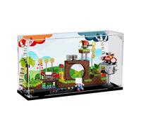HCAEIOFJ Vitrina acrílica transparente para Lego Ideas 21331 aplicable para Sonic the Hedgehog - Caja de exhibición diseñada por Green Hill Zone (solo vitrina) (fondo negro + fondo1)