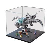 HCAEIOFJ Vitrina acrílica transparente para LEGO Mavel 76248 aplicable para la nave espacial de Los Vengadores Quinjet, caja de regalo (solo vitrina) (parte inferior negra)
