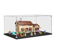 HCAEIOFJ Vitrina acrílica transparente para Lego Simpsons 71006, aplicable para la casa de Los Simpsons, caja de regalo (solo vitrina de exhibición) (fondo negro de 2 mm)