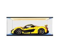 HCAEIOFJ Vitrina acrílica transparente para Lego Technic 42172, aplicable para McLaren P1 Hypercar, caja de regalo (solo vitrina negra) (parte inferior negra + luz superior)