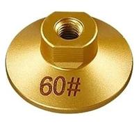 hcaioz Cabezal de pulido plano soldado 2 pulgadas y 50 mm, herramientas lijado abrasivo for mármol, granito, cuarzo, recorte biselado x(60 Grit,2PCS-M10)