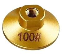 hcaioz Cabezal de pulido plano soldado 2 pulgadas y 50 mm, herramientas lijado abrasivo for mármol, granito, cuarzo, recorte biselado x(100 Grit,2PCS-M14)