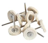 hcaioz Cepillo mini for pulir con cabezal de lijado fieltro lana 1 pulgada, rueda pulido abrasiva, vástago 2,35/3 mm, hilo algodón xev.