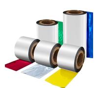 HCAUYNN Cinta De Resina De Colores De 2 Piezas: EstampacióN En Caliente con Brillo, para Cintas, Cintas De SatéN, Etiquetas Colgantes, Bolsas De Embalaje, PelíCula De PE, Etc. 70mm×100M-Blue