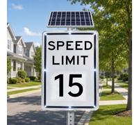 HCAUYNN Señal solar de límite de velocidad con luces LED, señal reflectante para exteriores para carreteras escolares y polígonos industriales, 15 mph