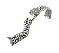 HCBBCEW Correa de buceo acero inoxidable 3 estilos Compatible con Casio Duro MDV-106/MDV-107 | Reemplazo pulsera metal 22 mm Moda lujo(Silvery 5,22mm no logo)