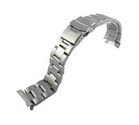 HCBBCEW Correa de buceo acero inoxidable 3 estilos Compatible con Casio Duro MDV-106/MDV-107 | Reemplazo pulsera metal 22 mm Moda lujo(A-silvery 3,22mm no logo)