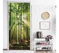 HCCYFRGN® Adhesivos Para Puertas Mural - Paisaje Del Bosque Al Amanecer 80X200Cm 3D Autoadhesivo Puerta Pegatina Paredes Impermeable Vinilos Papel Pintado Puerta Decoracións