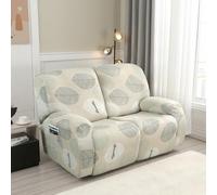 HCDZF Fundas de sillón reclinable de 2 plazas, 6 Piezas, Funda Protectora de Muebles con Borde elástico,A