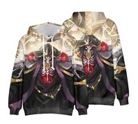Hcenxan Albedo Anime Sudadera de Manga Larga Animación Personaje Ropa Periférica Nuevo Cos Play 3D Impresión Digital Color Sudadera con Capucha