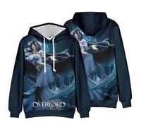 Hcenxan Albedo Anime Sudadera de Manga Larga Animación Personaje Ropa Periférica Nuevo Cos Play 3D Impresión Digital Color Sudadera con Capucha