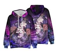 Hcenxan Albedo Anime Sudadera de Manga Larga Animación Personaje Ropa Periférica Nuevo Cos Play 3D Impresión Digital Color Sudadera con Capucha