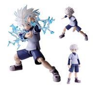 Hcenxan Killua Zoldyck Figure Movable Limbs 13CM Figura de acción Piezas móviles e intercambiables Estatua de pie Modelo Ornamento Coleccionable Regalo para fans