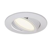 HCFEI Juego de 1 foco LED empotrable regulable blanco mate orientable, 5 W, plano, 230 V, foco empotrable de 68 mm, ángulo de haz de 120° (blanco cálido 3000 K)