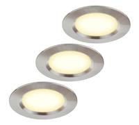 HCFEI Juego de 3 lámparas empotrables para muebles, 12 V, ultraplanas, 3 W, foco LED empotrable, orificio de 55 mm, con cable de 2 m, IP44, foco de techo para armarios con espejos, vitrinas, muebles y