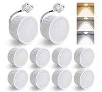HCFEI Módulo LED Ultra plano ø50x24mm para foco empotrable, 5W 450lm 110° 230V, Blanco cálido Blanco natural Blanco frío, Reemplaza fuentes de luz GU10 MR16, IP44 Impermeable (10 unidades (1 paquete)