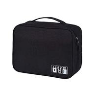 HCFGS Bolsa organizadora de cables de viaje, bolsa organizadora de accesorios electrónicos, bolsa universal de viaje para cables, banco de energía, unidad USB, cargador de disco duro (negro)