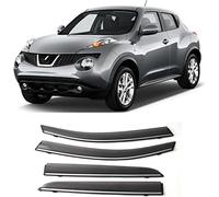 HCGLED 4 Piezas Auto Deflectores Cortavientos para Nissan Juke 2012 2013 2014 2015 2016 2017 2018 2019, Delantera Trasera Protector Humo Lluvia Visera Deflector, Auto Accesorios