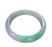 HCGX Brazalete de jade real for mujer - jadeíta Myanmar con cera hielo, lavanda púrpura y piedra Chun verde claro, regalo joyería for buena suerte, 53-64 mm(59-60mm)