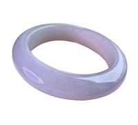 HCGX Brazalete de jade real for mujer - lavanda Myanmar translúcido como hielo, brazalete piedra violeta púrpura, regalo joyería for buena suerte, 52-60 mm(60mm)