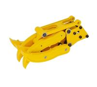 HCGX Cubo Grande de Metal Doble E Mejorado con acoplador Enganche rápido/Pinza/Martillo for Excavadora hidráulica 1/14 RC E010 E111 EC160(Metal Gripper)