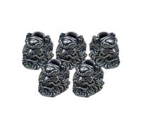 HCGX Cuentas de Paracord latón Retro Zhong Kui, cuentas cordón for cuchillo, espaciadoras cazador demonios for llavero DIY, engranaje EDC(Whitecopper)