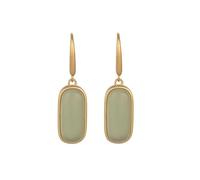 HCGX Pendientes colgantes de piedra blanca for mujer, colgante jade simulado, chapado en