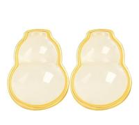 HCGX Pendientes de piedra blanca jade plata 925 for mujer calabaza