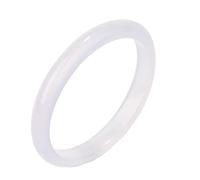 HCGX Pulsera de jade real for mujer con piedra calcedonia blanca(56mm)