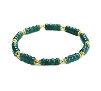 HCGX Pulsera de jade real for mujer, jadeíta Myanmar grado A, verde oscuro, azul, ábaco agua, pulsera elástica con cuentas for meditación yoga Fengshui, buena suerte, 5 mm