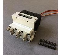 HCGX Válvula Grande CNC hidráulica de 6Mpa, 1/2/3 Canales, con posición Media Retorno Aceite Servo estándar 10kg for Excavadora RC 1/14 1/12(3CH Valve)