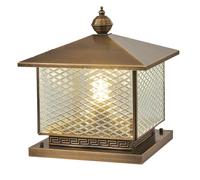 HCIPJQY Iluminación Paisajística De Cobre Luces Impermeables Para Postes De Cercas De Porches Luminarias Exteriores Modernas Tipo Pilar Con Vidrio, Postes De Lámparas Vintage Antioxidantes Para Patio