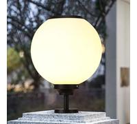 HCIPJQY Lámparas Solares Impermeables Tipo Globo Para Porche Con Pantalla Acrílica Blanca Lámpara De Pedestal De Columna Decorativa Con Energía Solar Para Exteriores Lámparas De Aluminio Para Postes